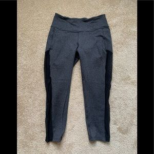 Beyond yoga capris. Grey w black mesh side detail